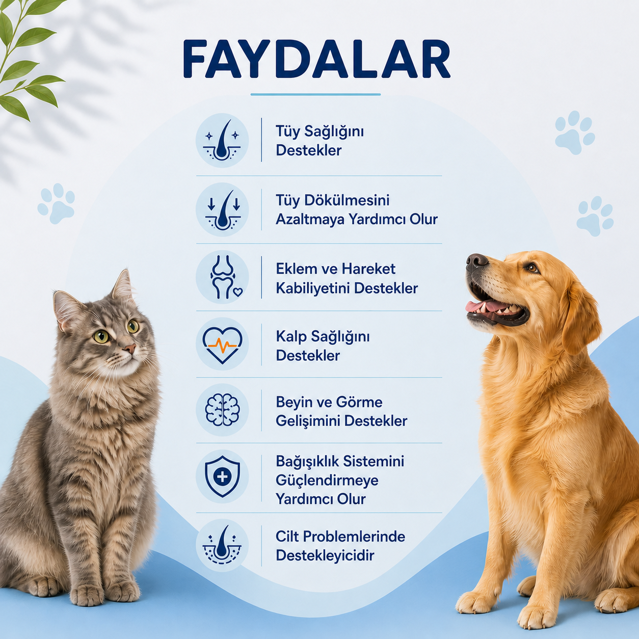 Kedi ve Köpekler için Balık Yağı (Omega 3 & 6 İçerikli Deri, Tüy, Eklem ve Kalp Sağlığı Destekleyici)