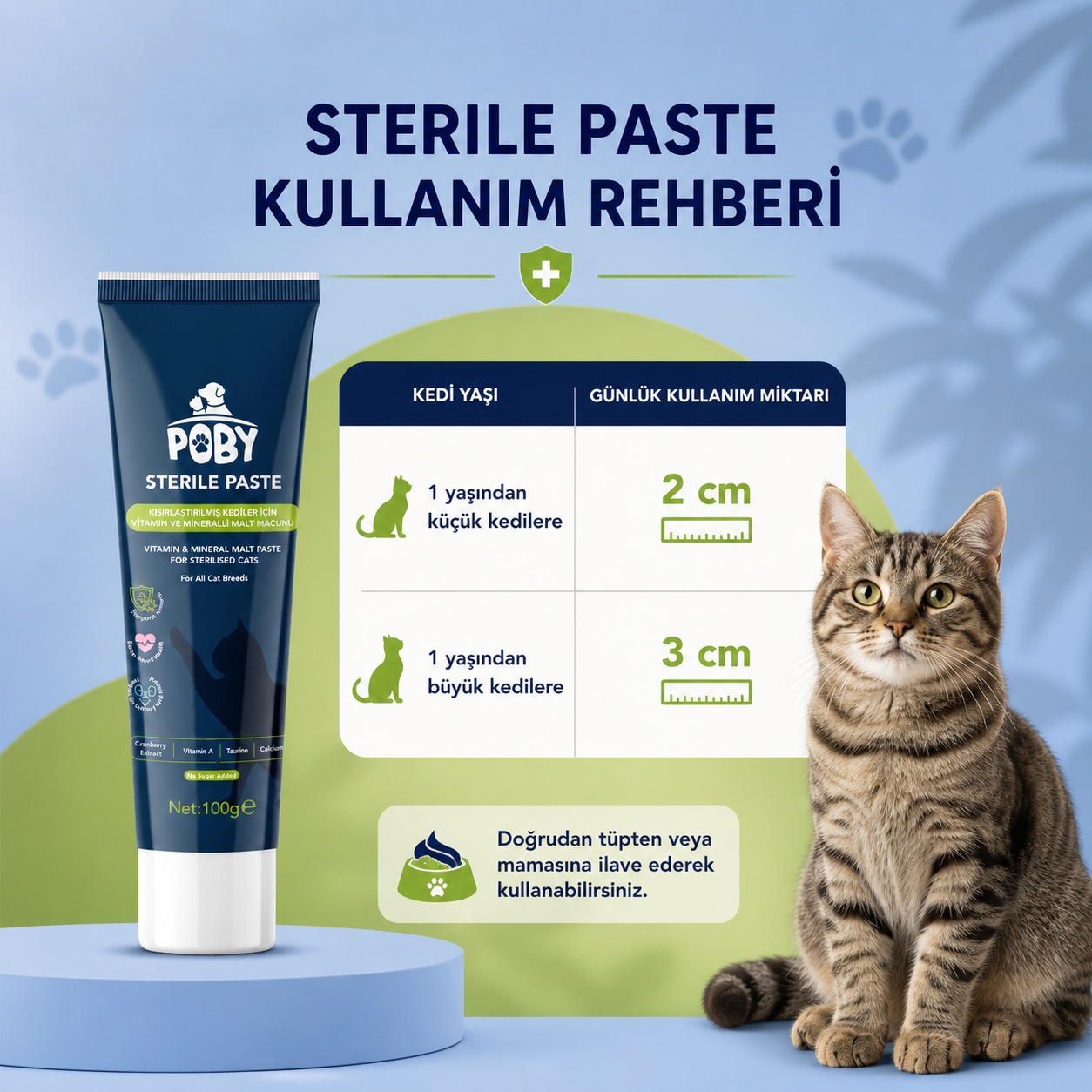 Kısırlaştırılmış Kediler İçin Bağışlıklık ve Üriner Sistemi Destekleyici Steril Macun