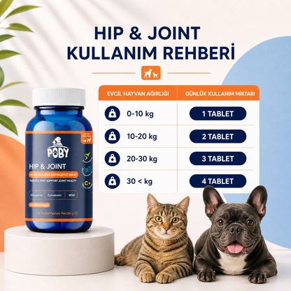 Kedi ve Köpekler İçin Eklem Sağlığını Destekleyici Hip&Joint Tablet